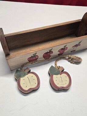 Vintage Wooden Apple decor box Cottage core Country